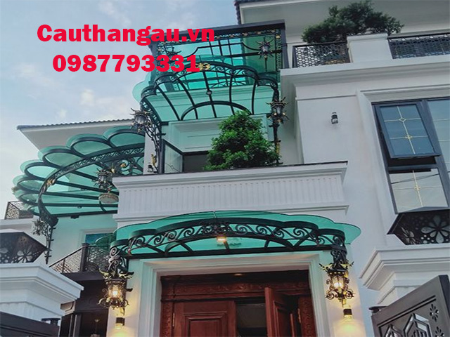 Mái che sắt nghệ thuật kính cường lực tại hà nội Mái che sắt nghệ thuật kính cường lực tại hà nội